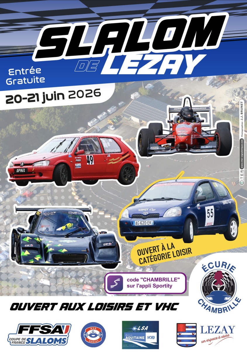 17e Slalom de Lezay - Règlement et demande d'engagement sont en ligne