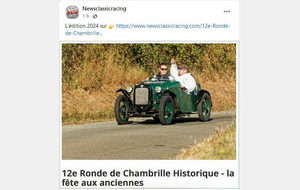 La 12e Ronde de Chambrille Historique sur News Classic Racing !